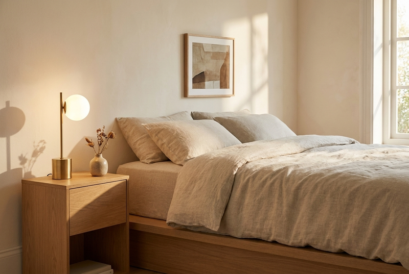 The Warm Minimalist Bedroom