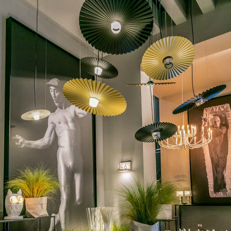 Modern Iron Pendant Light, LED, 14, 16, or 20 in