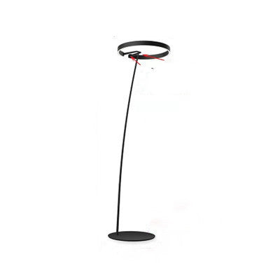 Arc Floor Lamp with LED Ring Head, Cantilever Design