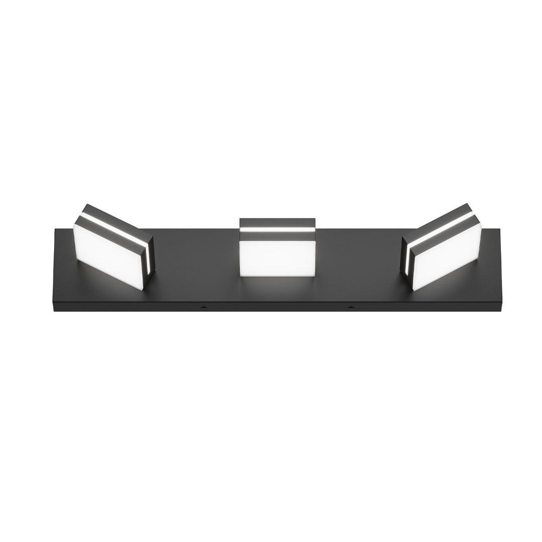 Modern Chrome LED Vanity Light Fixture, Geometric Design for Bathroom Vanity — detail view