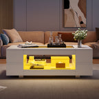 LED Smart Coffee Table with App Control, White
