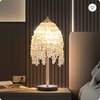19 Inch Height Elegant Crystal Table Lamp Vintage Waterfall Design Wit