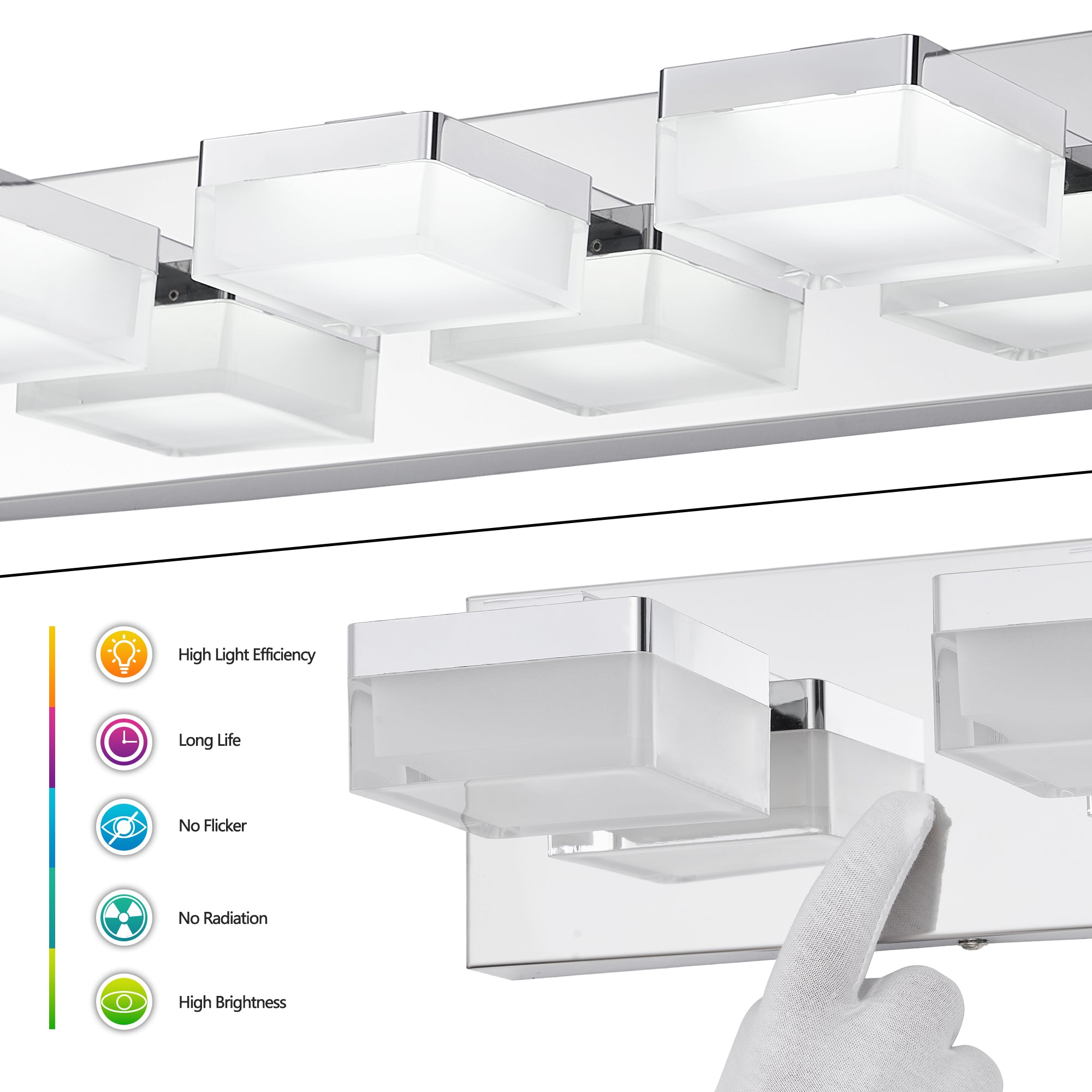 Modern Chrome LED Vanity Light