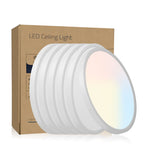 White Adjustable Color LED Flush Mount Ceiling Light, 12 in., 2880 Lumens, Set of 6