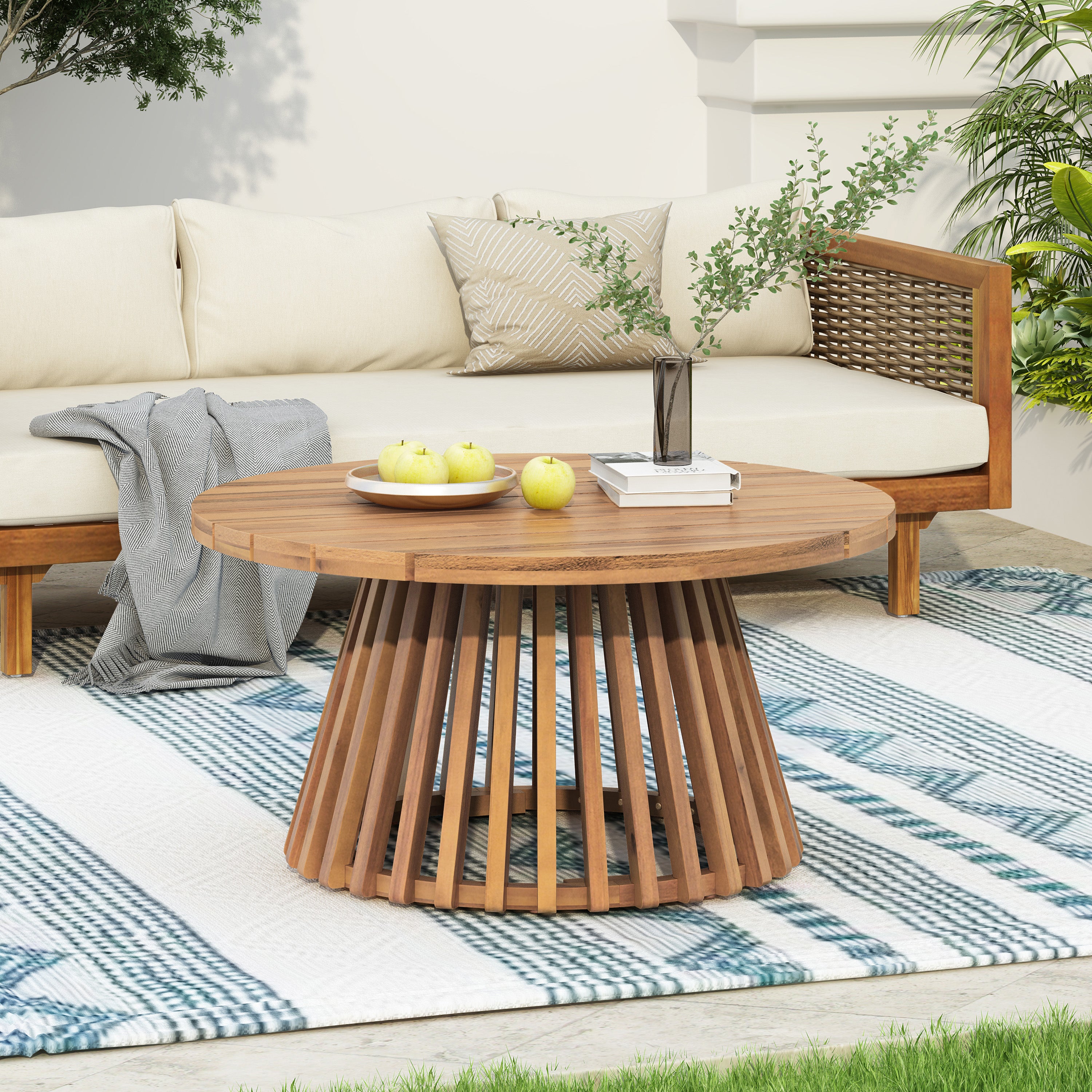 Acacia Wood Outdoor Coffee Table
