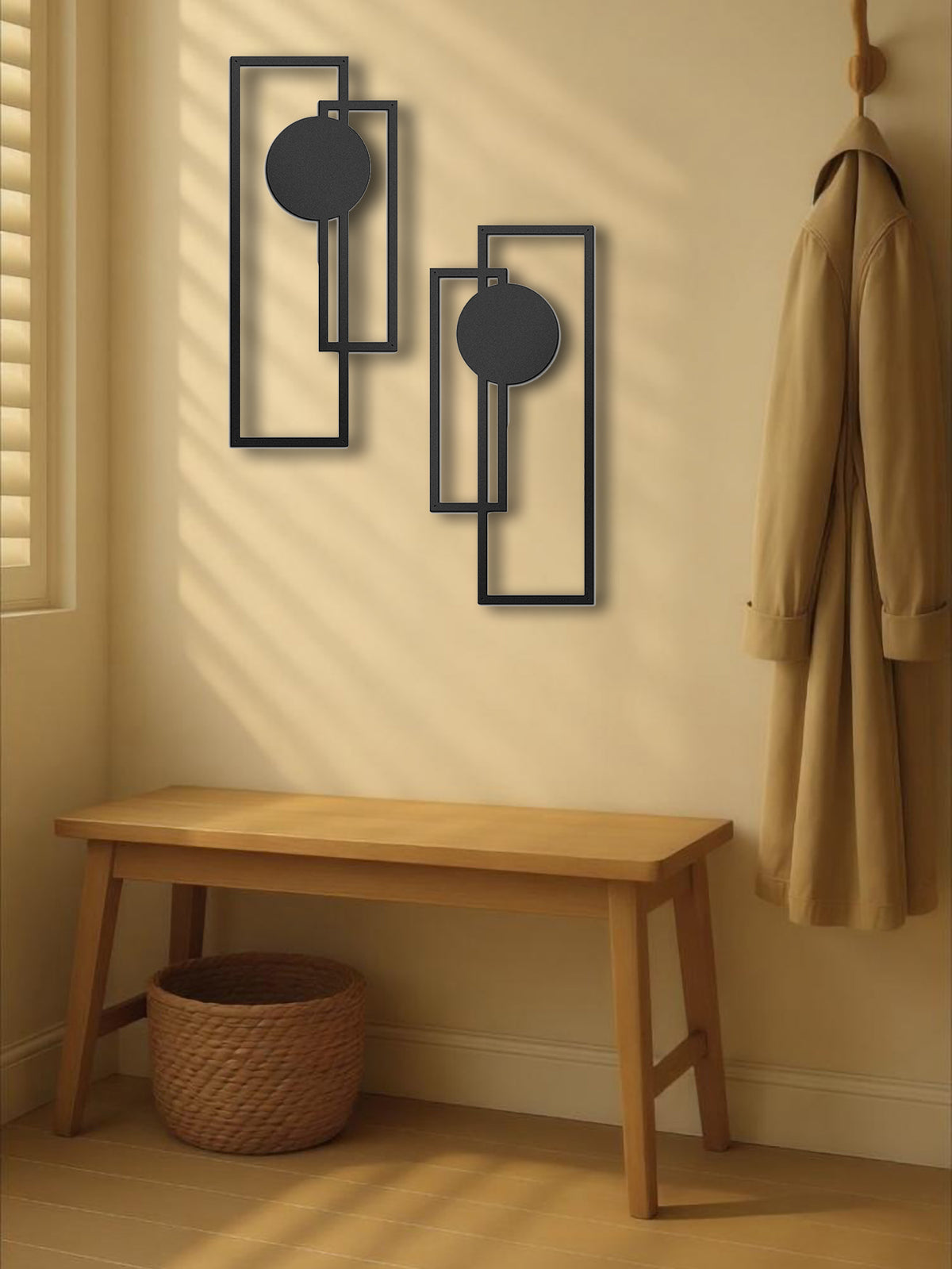 Abstract Geometric Metal Wall Decor, Set of 2 — detail view 2
