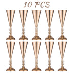 Golden Metal Trumpet Flower Vase, Wedding Centerpiece Decor, Set of 2