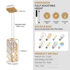 4inch Modern Crystal Pendant Light - 3 Pack