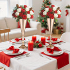 Golden Metal Trumpet Flower Vase, Wedding Centerpiece Decor, Set of 2