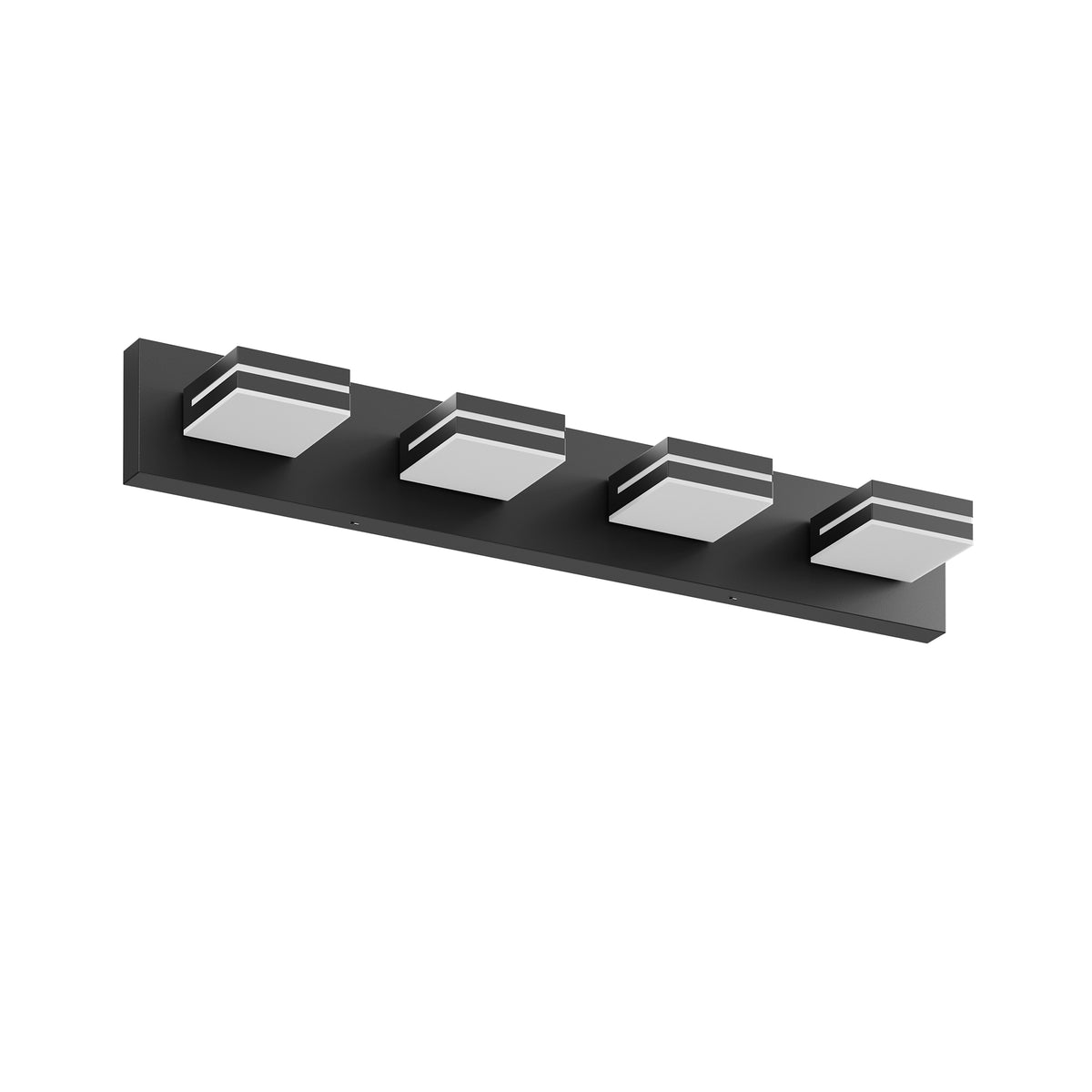 Modern LED Vanity Light Bar, Geometric Chrome Heads, Silver Finish for Bathroom Mirror — detail view 4