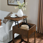 Small Wooden Side Table | Multi-Shelf Design