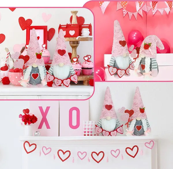 Valentine Gnomes Decorations For Home Valentines Day Tiered Tray Decor