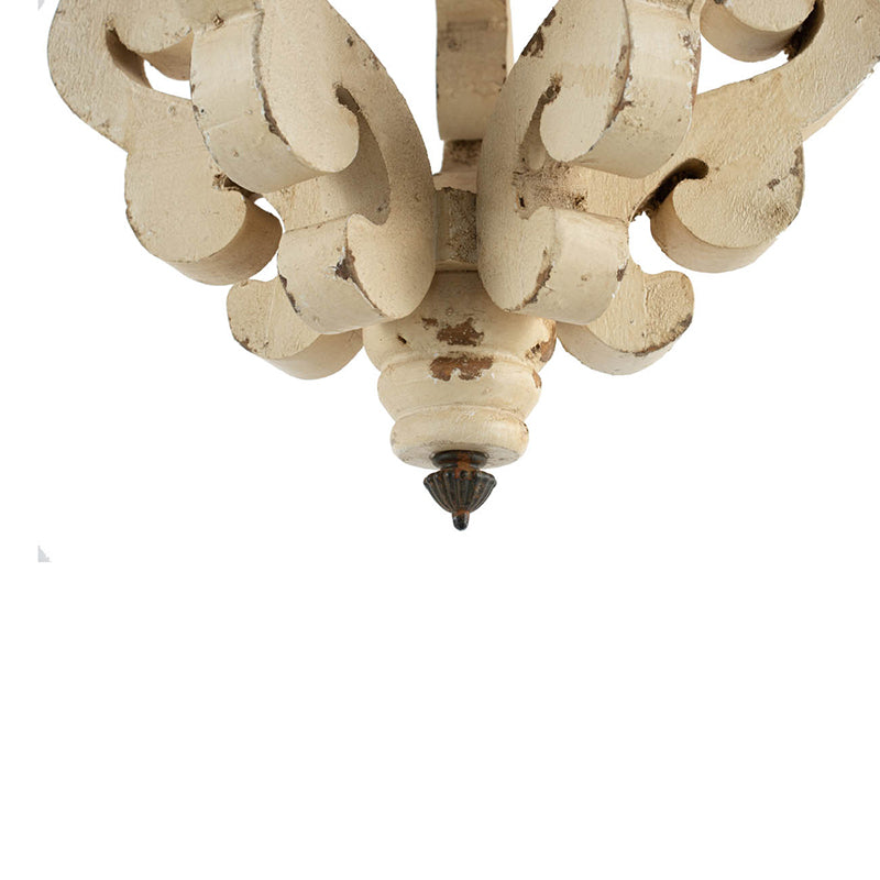Farmhouse Chandelier, Distressed Wood and Metal Candle Style