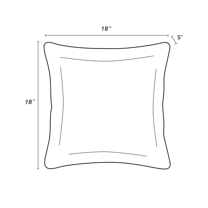 Dimension diagram for Waterproof Outdoor Throw Pillows, Fade-Resistant Patio Cushions, Multicolor, Set of 2 for Poolside