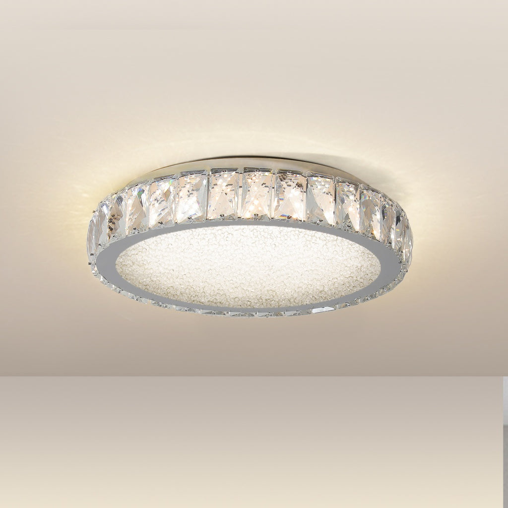 K9 Crystal LED Flush Mount Ceiling Light, 3 Color Temperatures