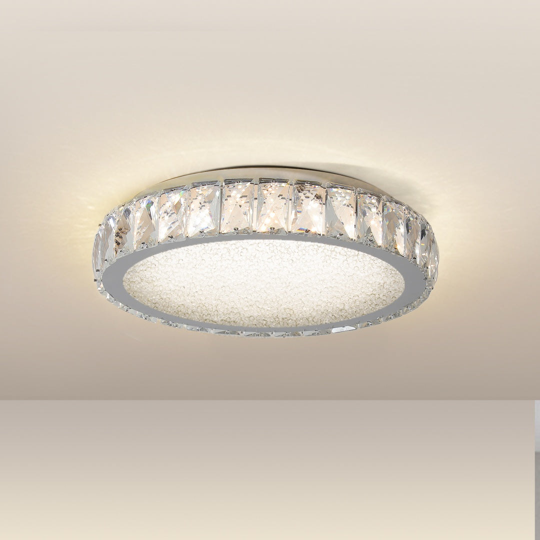 K9 Crystal LED Flush Mount Ceiling Light, 3 Color Temperatures
