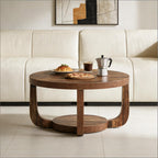 Two-Tier Round Center Table, Curved Modern Silhouette