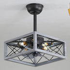 Nordic Minimalist Ceiling Fan with Light, Metal Blades, 45 in