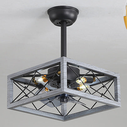 Nordic Minimalist Ceiling Fan with Light, Metal Blades, 45 in