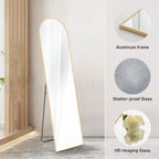 Full-Length Floor Mirror, 63 x 20 Inch, Free Standing or Wall Leaning