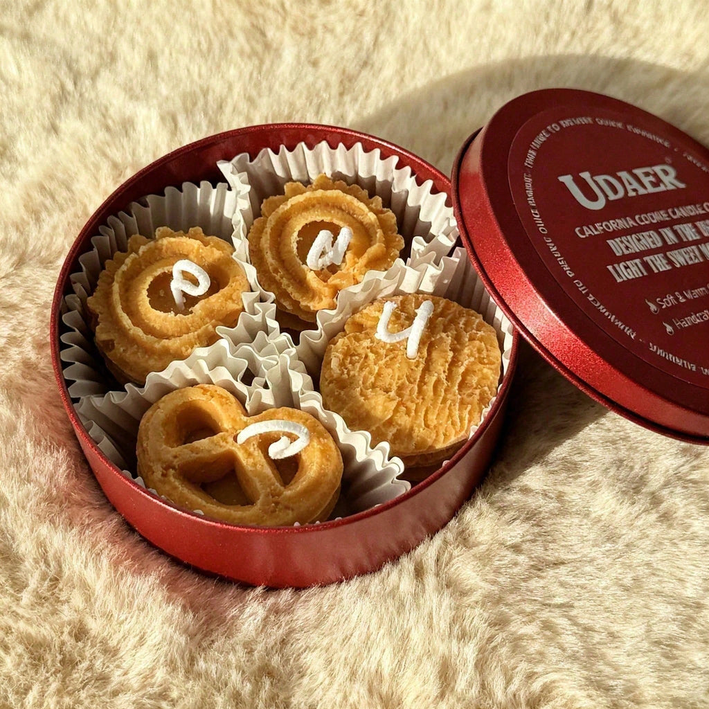 Cookie Shape Scented Candle Set 4PCS Coffee & Milk Aroma For Home Deco