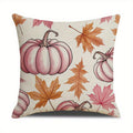 4 Pack Fall Pillow Covers 18x18in Farmhouse Pumpkin Maple Leaf Cushion