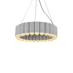 Sculptural Carousel Pendant Chandelier, Gold Fluted Metal, 24–47 in Wide