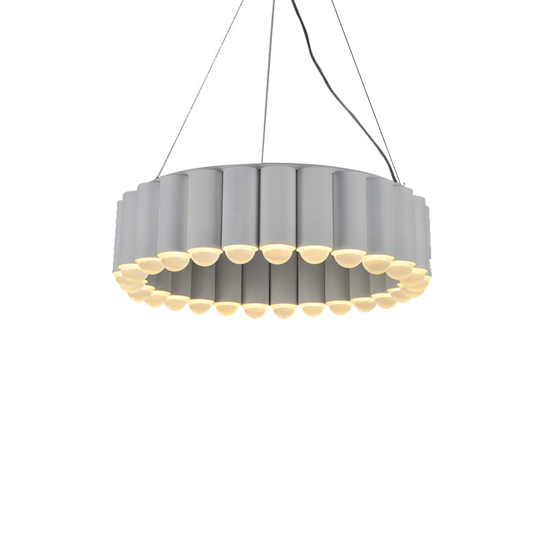 Sculptural Carousel Pendant Chandelier, Gold Fluted Metal, 24–47 in Wide