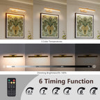 16inch Gold Bathroom Light Fixtures Over Mirror Modern Dimmable LED Va