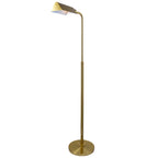 Minimalist Slim Floor Lamp, Contemporary Silhouette, Neutral Fabric Shade, Gold Finish