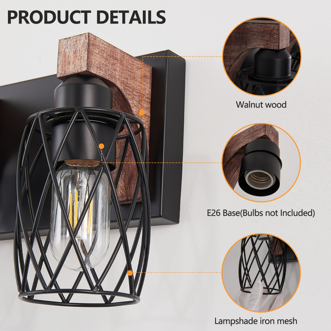 31 Industrial Vintage 5-Light Wall Sconce - Black Cage Wall Lighting F