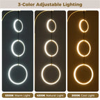 Modern 3-Circle LED Floor Lamp, Dimmable, 3 Color Temperatures