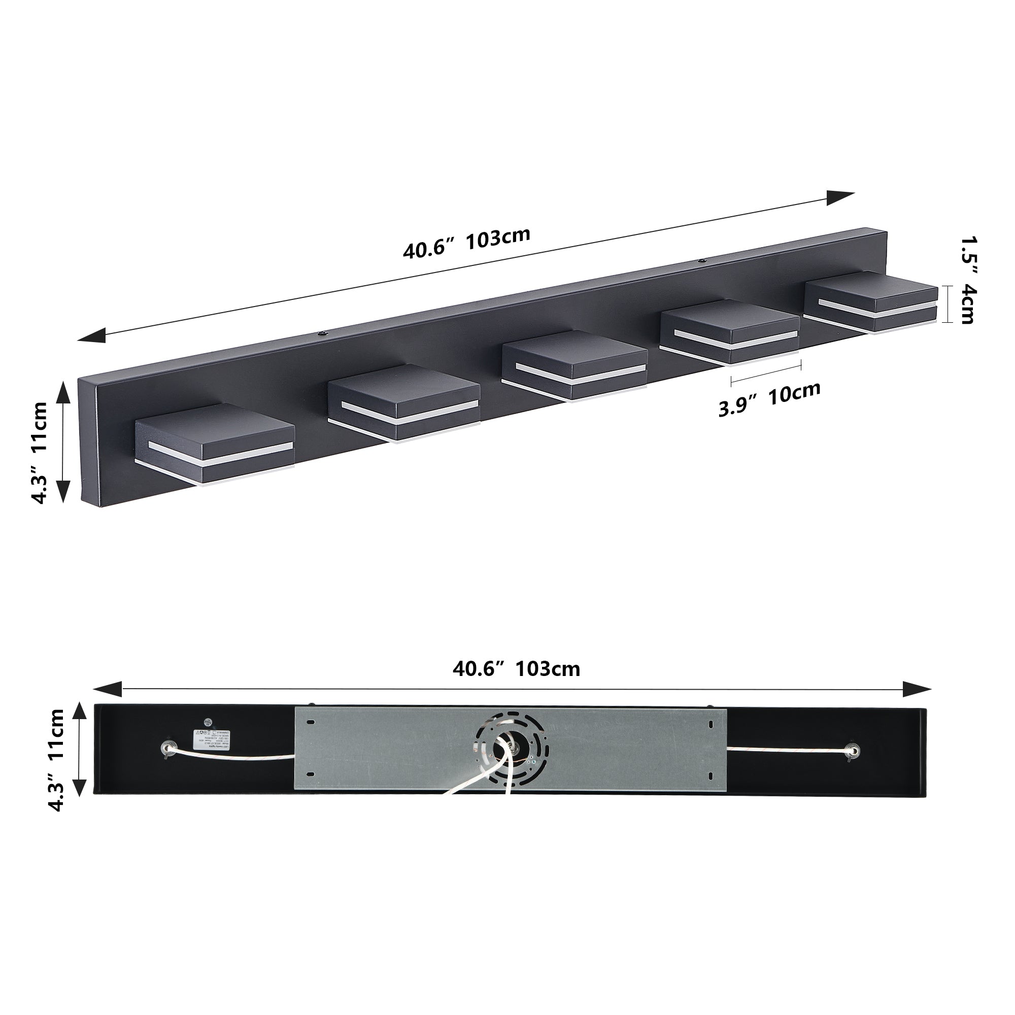 Modern Black LED Vanity Light