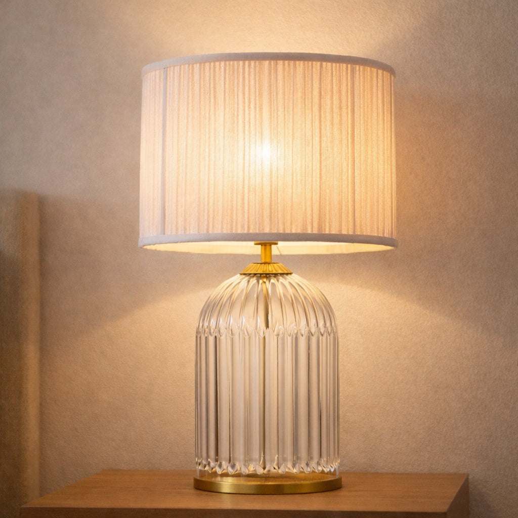 Nordic Solid Wood Base Bedside Table Lamp, Pink Shade — detail view 3