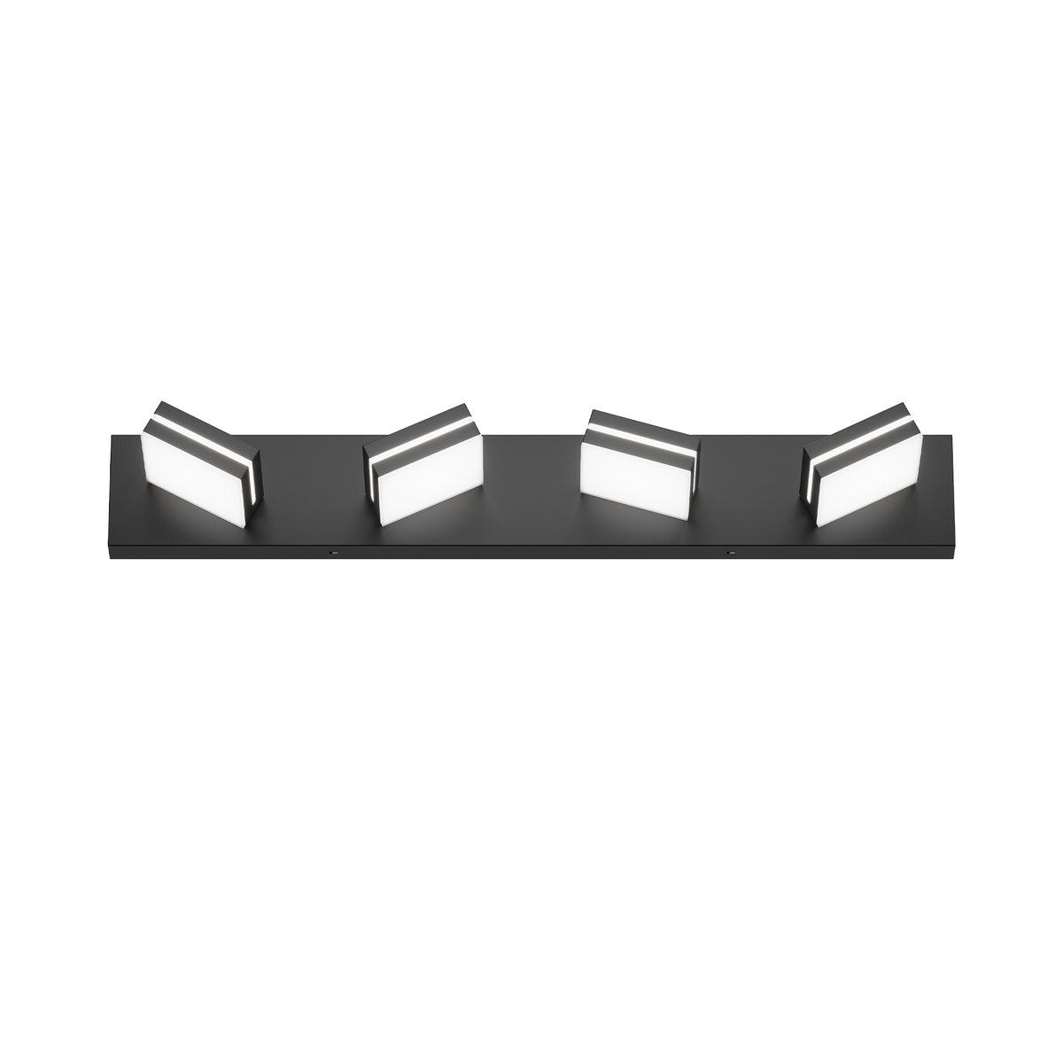 Modern LED Vanity Light Bar, Geometric Chrome Heads, Silver Finish for Bathroom Mirror — detail view 2