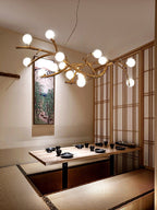 10-Light Tree Branch Chandelier, Wabi-Sabi Resin, Warm LED