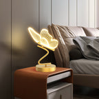 Acrylic Butterfly LED Table Lamp, Gold Base, 16 Inch