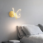 Acrylic Butterfly LED Table Lamp, Gold Base, 16 Inch