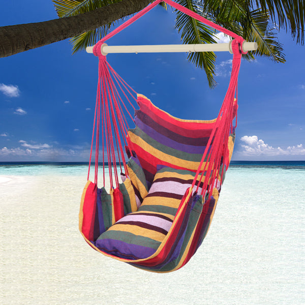 Rainbow Bar Pillow Hanging Chair Polyester Cotton Belt 2pcs Pillow
