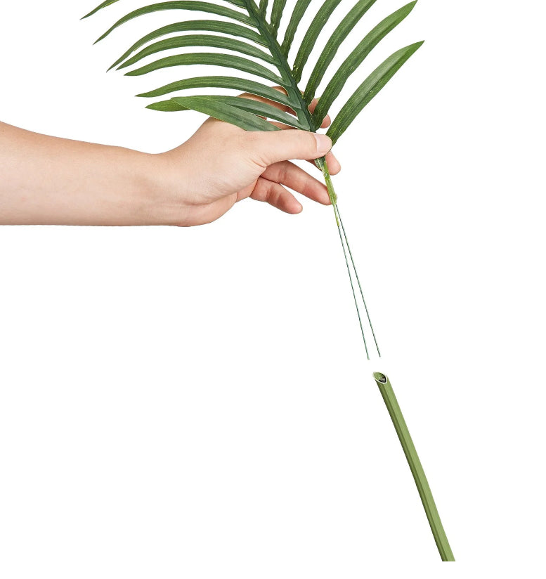 Artificial Golden Cane Palm Tree, Potted Faux Floor Plant — detail view 3