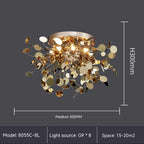 8-Light Stainless Steel Branch Chandelier, 15 in. or 20 in.