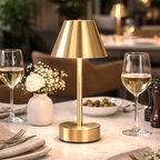 Elegance Rechargeable LED Table Lamp Plated Brass LED Touch Switch