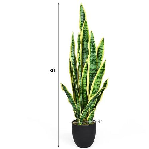 1PC 35.5 Inches Indoor And Outdoor Decoration Fake Snake Plant Artific