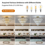 Gold K9 Crystal Chandelier, Elegant Ceiling Light Fixture, 19.3 in.