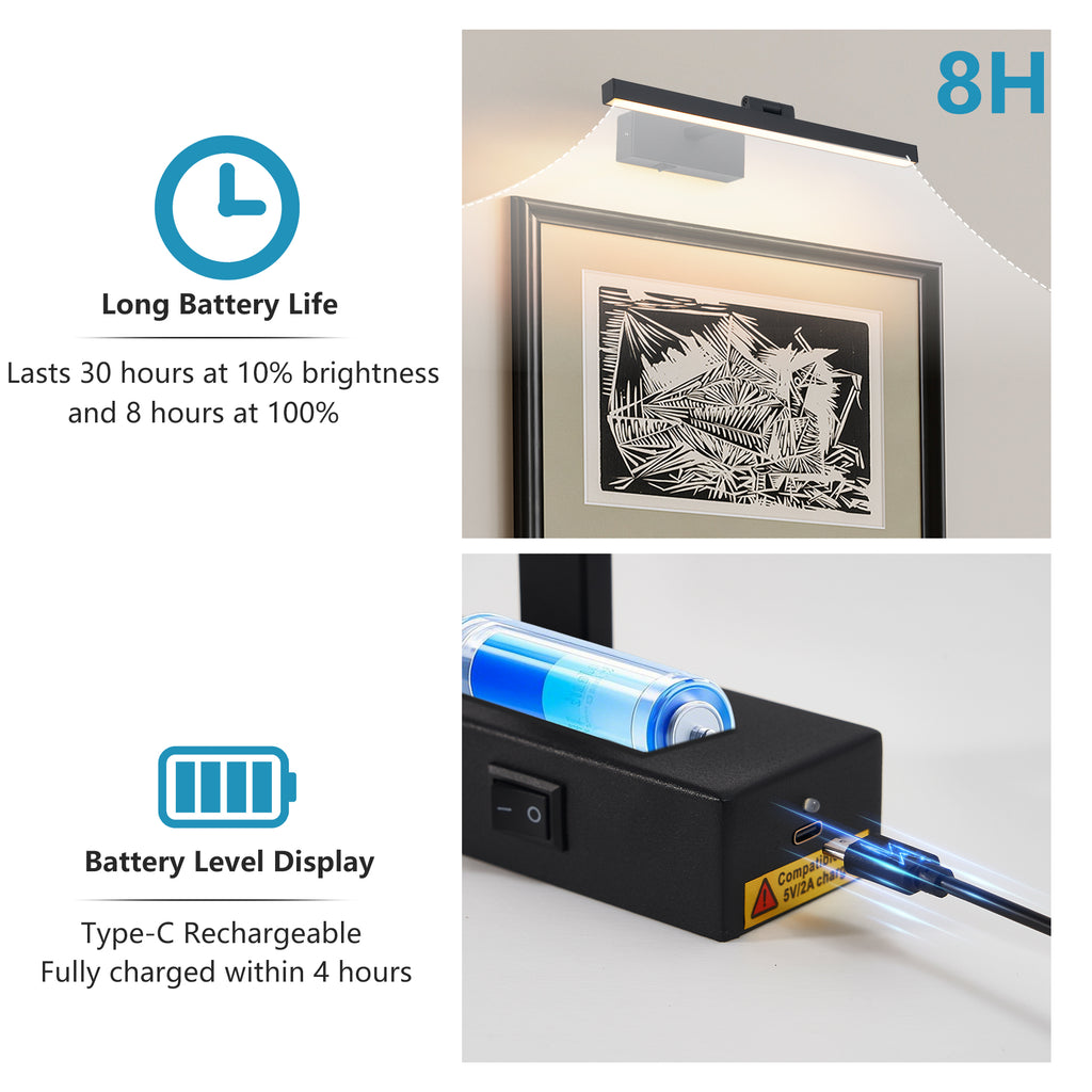 16inch Black Bathroom Light Fixtures Over Mirror Modern Dimmable LED V