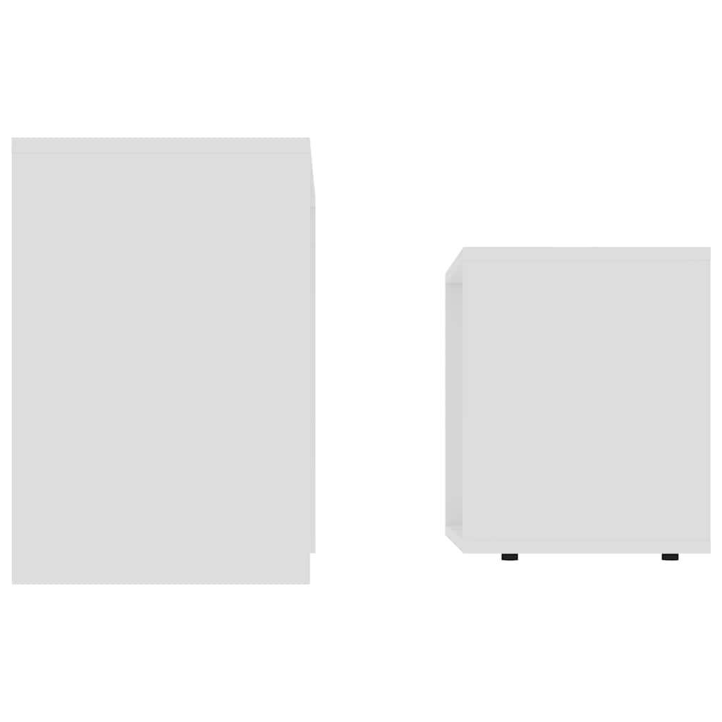 Nesting Coffee Table Set of 2, White Finish