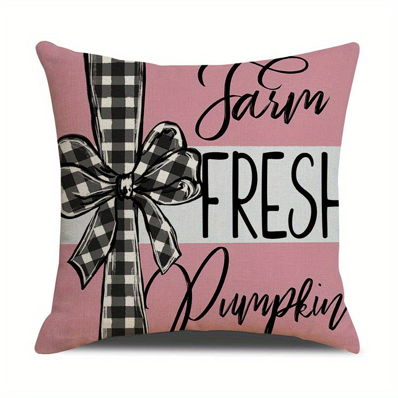 4 Pack Fall Pillow Covers 18x18in Farmhouse Pumpkin Maple Leaf Cushion