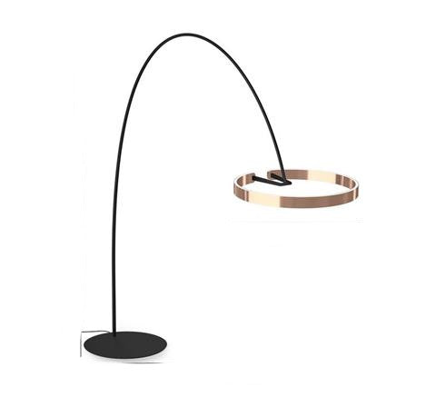 Arc Floor Lamp with LED Ring Head, Cantilever Design