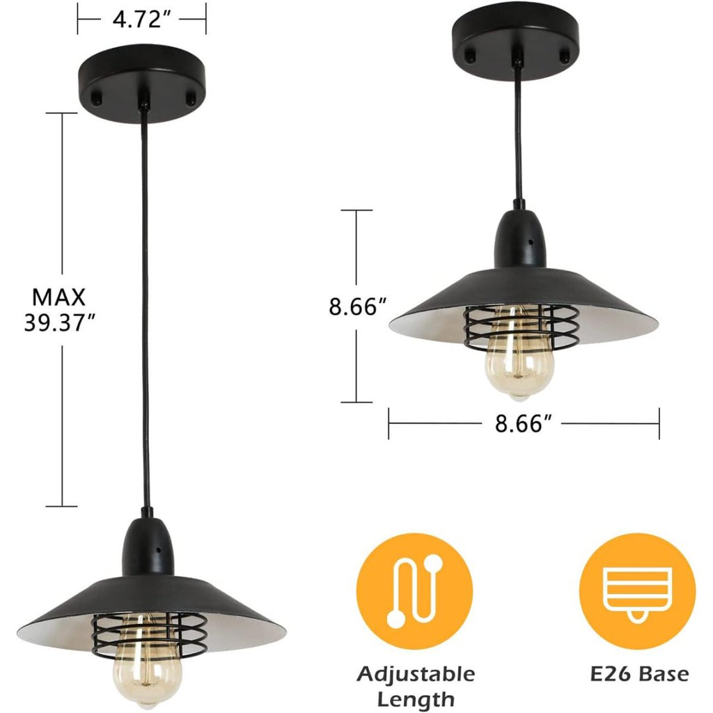 Farmhouse Vintage Pendant Light Black Fixture Pendant Lights With Spri