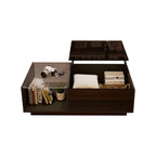 Height-Adjustable LED Coffee Table with Hidden Storage